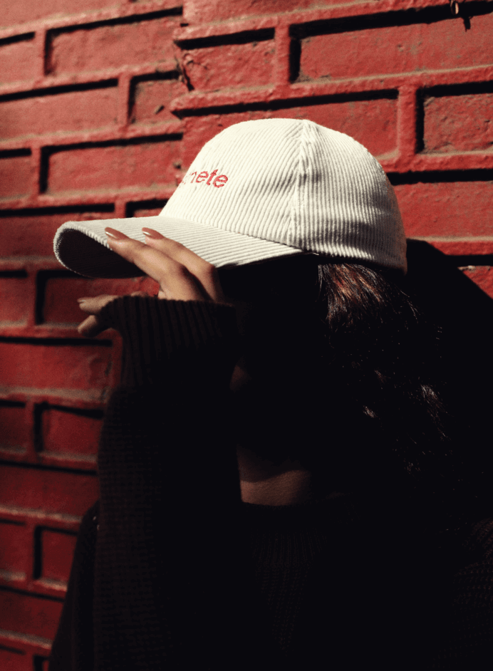 Aesthete Ethereal White Corduroy Cap 3