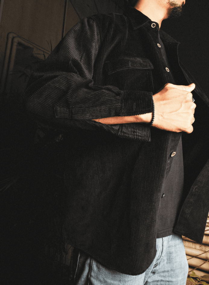 House Of Corduroy Full Sleeve Shirt (Black) 2