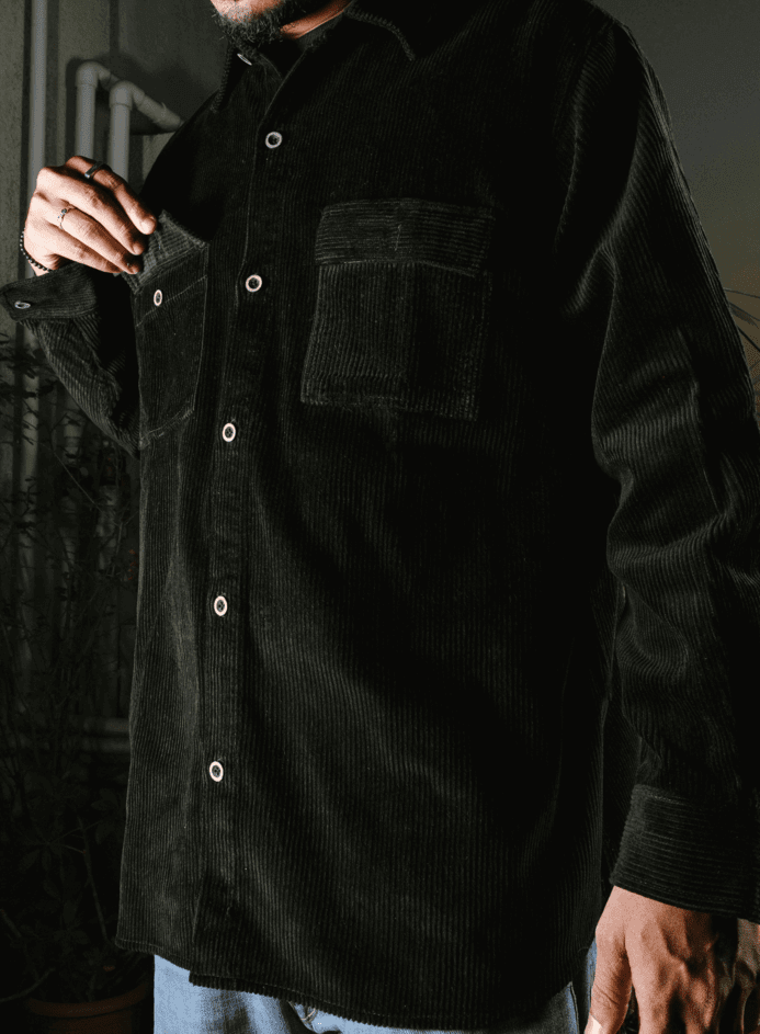 House Of Corduroy Full Sleeve Shirt (Black) 3