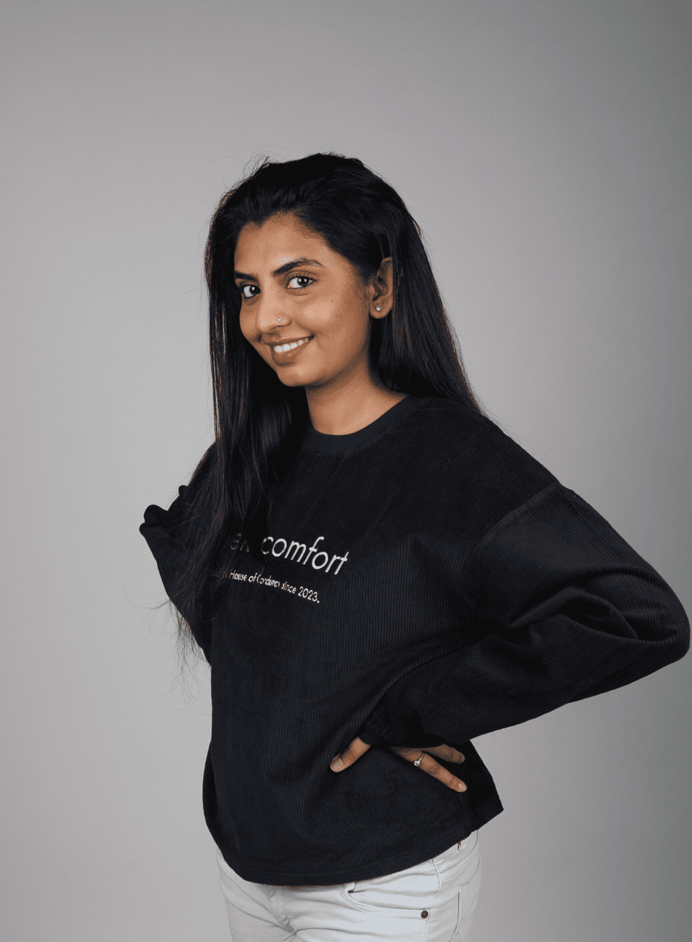 Full Sleeve Corduroy Sweatshirt Navy Blue 3