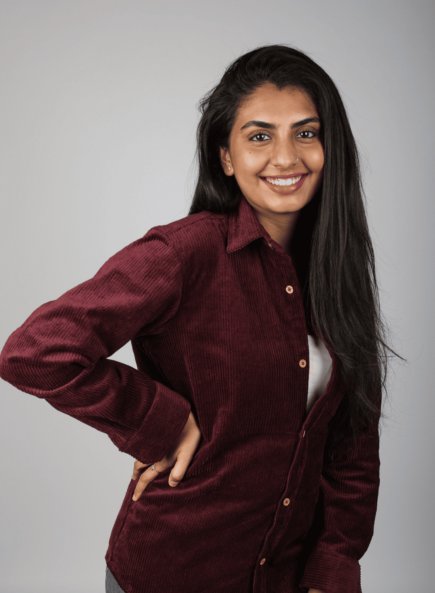 Full Sleeve Women's Shirt Single Pocket Burgundy 3