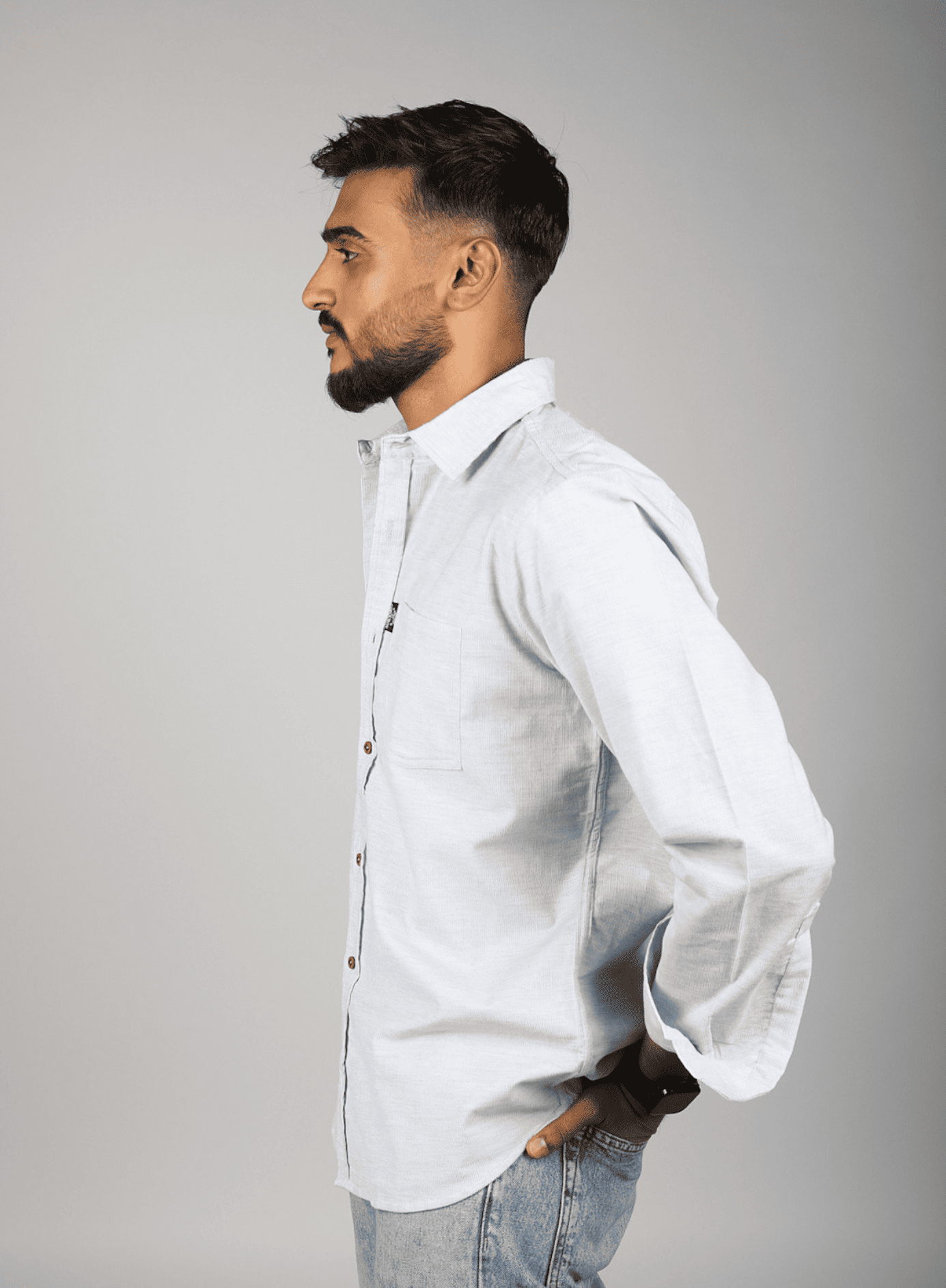 Full Sleeve Shirt Single Pocket Light Blue 3