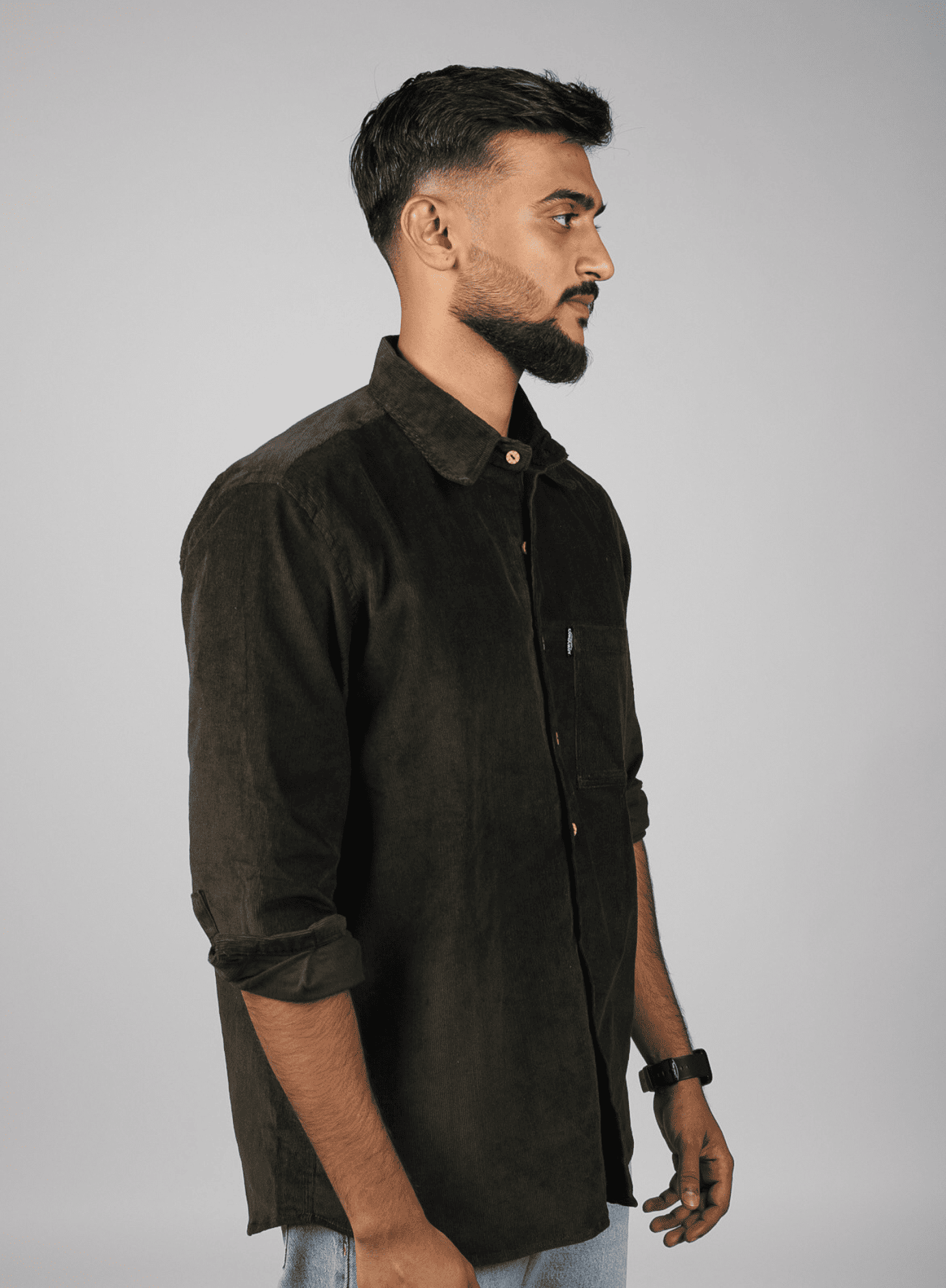 Full Sleeve Shirt Olive Green Single Pocket 2