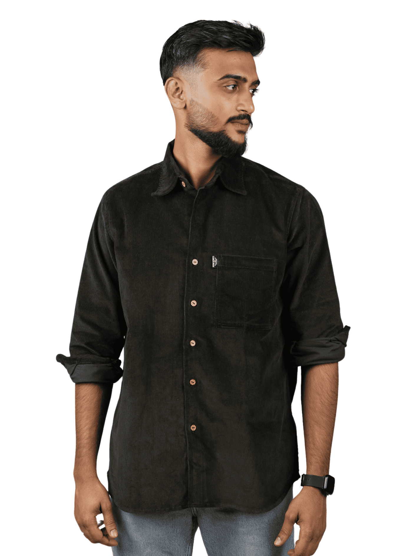 Full Sleeve Shirt Olive Green Single Pocket 4