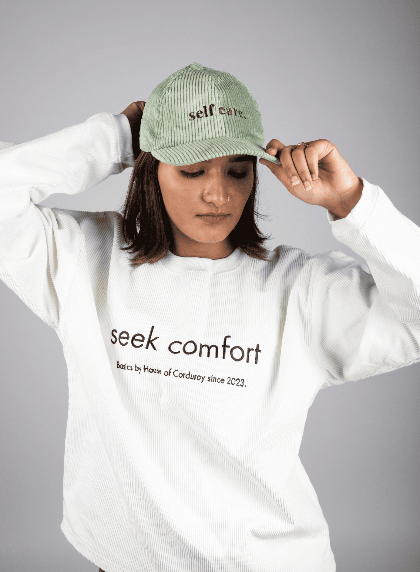 Full Sleeve Crewneck Sweatshirt White 1