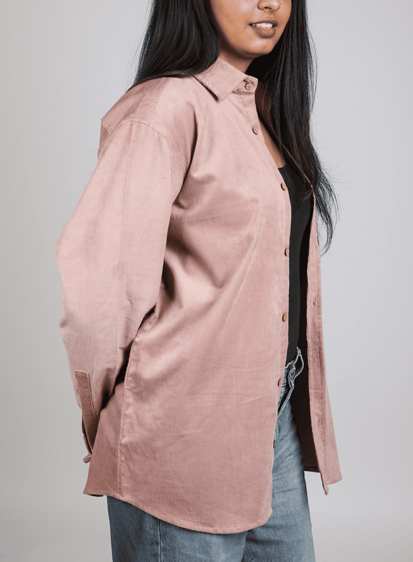 Full Sleeve Women's Shirt Single Pocket Baby Pink2