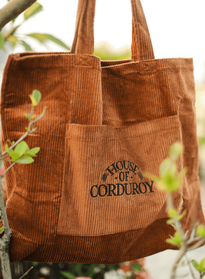 Rust Basic Corduroy Tote Bag 3