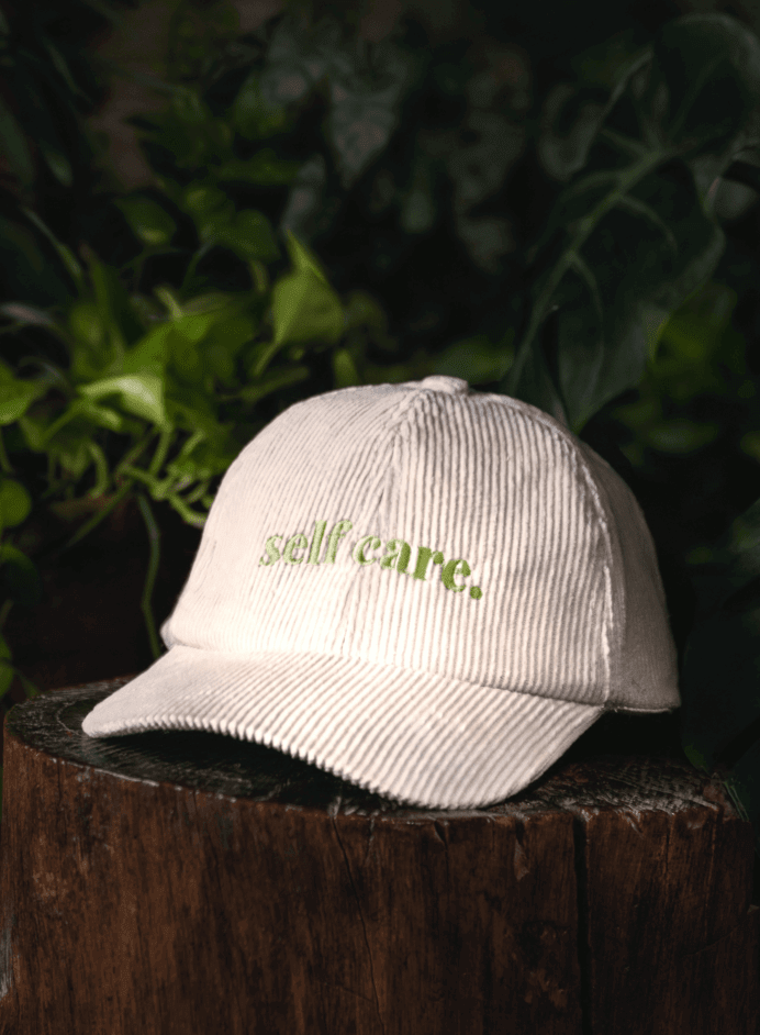 House Of Corduroy Self Care Corduroy Cap (White) 3