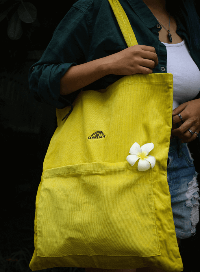 Zesty Lemonade Comfortable Corduroy Tote Bag 3